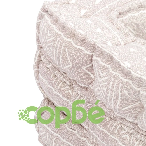 Единичен модулен пуф, бежов, плат ➤ топ цена ➤ sorbe.bg