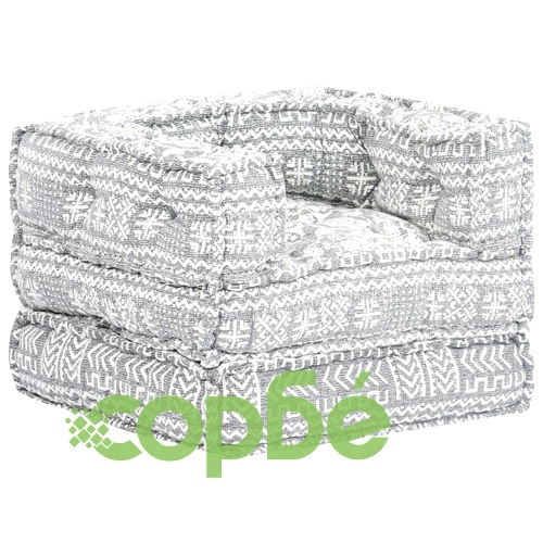 Модулен пуф, светлосив, текстил ➤ топ цена ➤ sorbe.bg