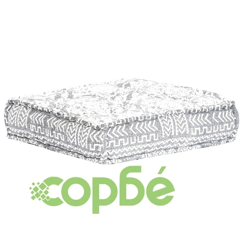 Модулен пуф, светлосив, текстил ➤ топ цена ➤ sorbe.bg