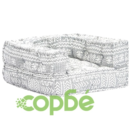 Модулен пуф, светлосив, текстил ➤ топ цена ➤ sorbe.bg