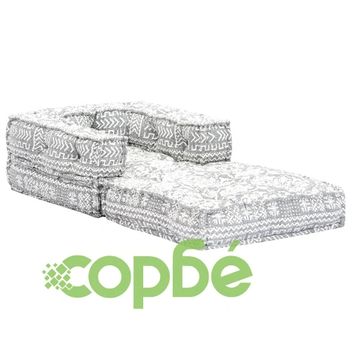 Модулен пуф, светлосив, текстил ➤ топ цена ➤ sorbe.bg