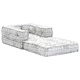 Модулен пуф, светлосив, текстил
