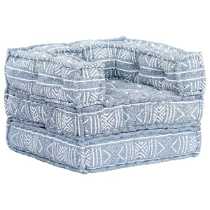 Модулен пуф, индиго, текстил