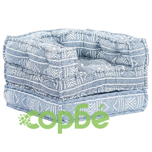 Модулен пуф, индиго, текстил ➤ топ цена ➤ sorbe.bg