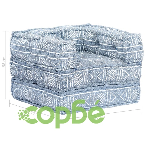 Модулен пуф, индиго, текстил ➤ топ цена ➤ sorbe.bg