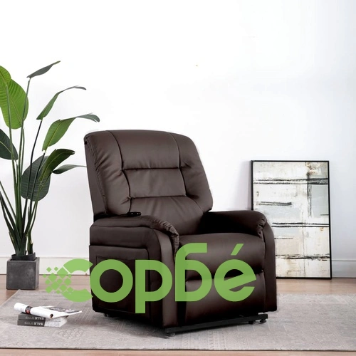 Електрически изправящ ТВ реклайнер, кафяв, изкуствена кожа ➤ топ цена ➤ sorbe.bg