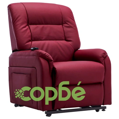 Електрически изправящ ТВ реклайнер виненочервен изкуствена кожа ➤ топ цена ➤ sorbe.bg