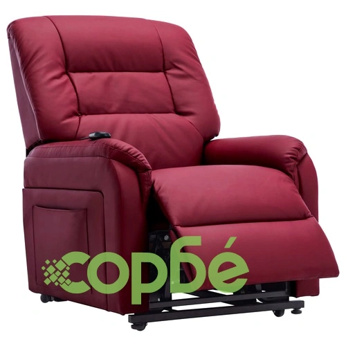 Електрически изправящ ТВ реклайнер виненочервен изкуствена кожа ➤ топ цена ➤ sorbe.bg