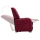 Електрически изправящ ТВ реклайнер виненочервен изкуствена кожа
