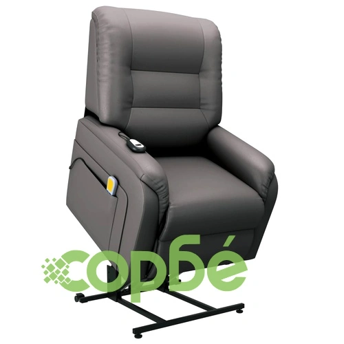 Електрически изправящ масажен ТВ реклайнер сив изкуствена кожа ➤ топ цена ➤ sorbe.bg