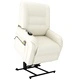 Електрически изправящ масажен реклайнер кремав изкуствена кожа
