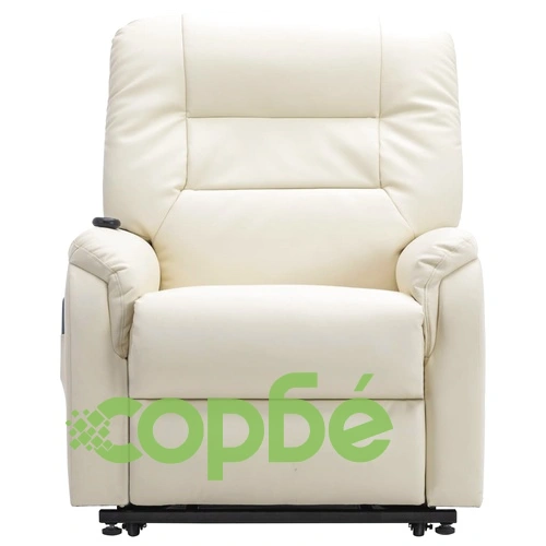 Електрически изправящ масажен реклайнер кремав изкуствена кожа ➤ топ цена ➤ sorbe.bg