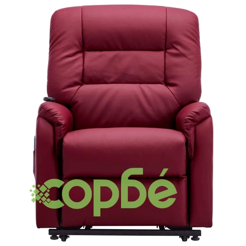 Електрически изправящ ТВ реклайнер виненочервен изкуствена кожа ➤ топ цена ➤ sorbe.bg