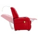 Електрически изправящ масажен реклайнер червен изкуствена кожа