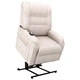 Електрически изправящ ТВ реклайнер, кремав, текстил