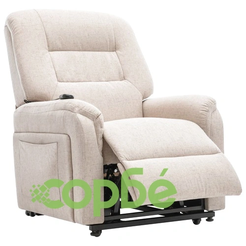 Електрически изправящ ТВ реклайнер, кремав, текстил ➤ топ цена ➤ sorbe.bg