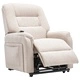 Електрически изправящ ТВ реклайнер, кремав, текстил