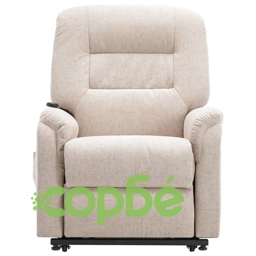 Електрически изправящ ТВ реклайнер, кремав, текстил ➤ топ цена ➤ sorbe.bg