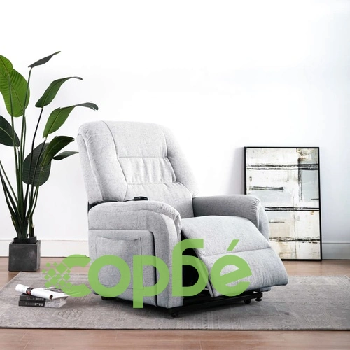 Електрически изправящ ТВ реклайнер, светлосив, текстил ➤ топ цена ➤ sorbe.bg