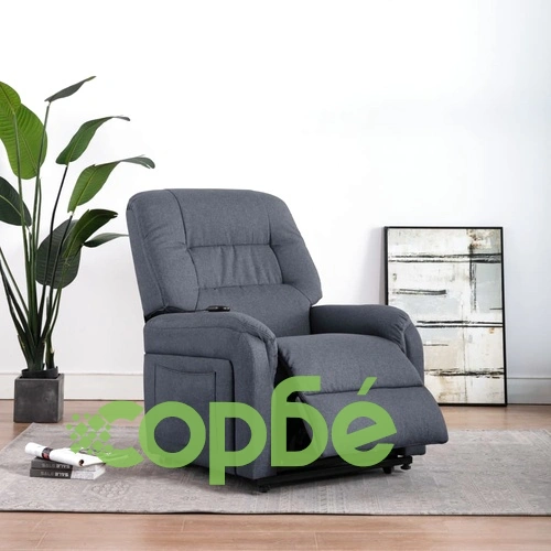 Електрически изправящ ТВ реклайнер, тъмносив, текстил ➤ топ цена ➤ sorbe.bg