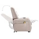 Електрически изправящ масажен ТВ реклайнер, кремав, текстил