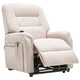 Електрически изправящ масажен ТВ реклайнер, кремав, текстил