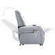 Електрически изправящ масажен ТВ реклайнер, светлосив, текстил