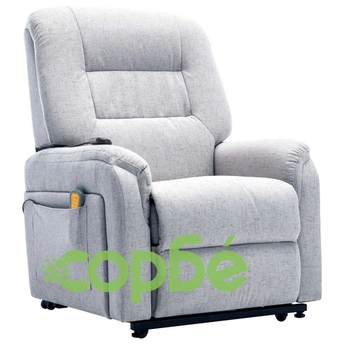 Електрически изправящ масажен ТВ реклайнер, светлосив, текстил ➤ топ цена ➤ sorbe.bg