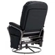 Реклайнер с табуретка, черен, изкуствена кожа