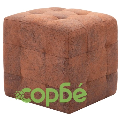 Нощни шкафчета, 2 бр, кафяви, 30x30x30 см, изкуствен велур ➤ топ цена ➤ sorbe.bg