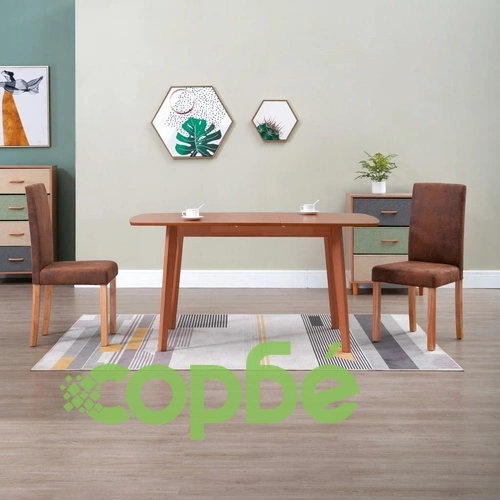 Трапезни столове, 2 бр, кафяви, изкуствен велур ➤ топ цена ➤ sorbe.bg
