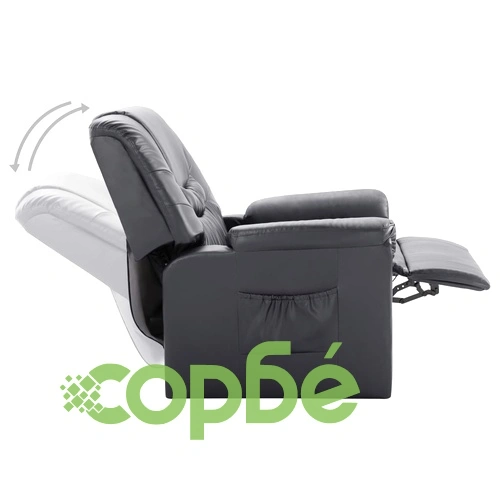 Реклайнер, сив, изкуствена кожа ➤ топ цена ➤ sorbe.bg