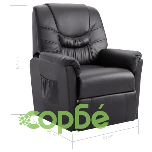 Реклайнер, сив, изкуствена кожа ➤ топ цена ➤ sorbe.bg