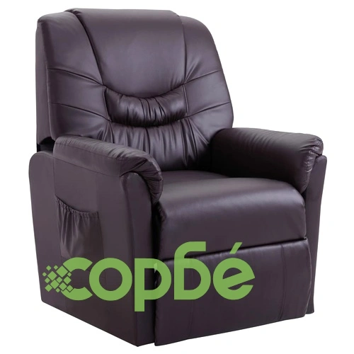 Реклайнер, кафяв, изкуствена кожа ➤ топ цена ➤ sorbe.bg