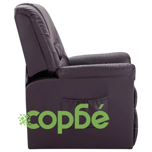 Реклайнер, кафяв, изкуствена кожа ➤ топ цена ➤ sorbe.bg