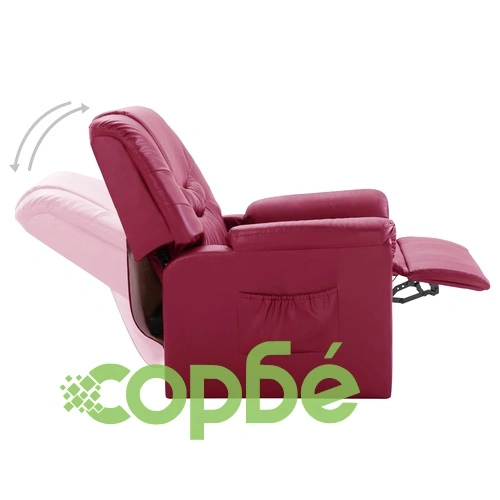 Реклайнер, виненочервен, изкуствена кожа ➤ топ цена ➤ sorbe.bg