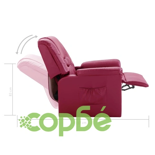 Реклайнер, виненочервен, изкуствена кожа ➤ топ цена ➤ sorbe.bg