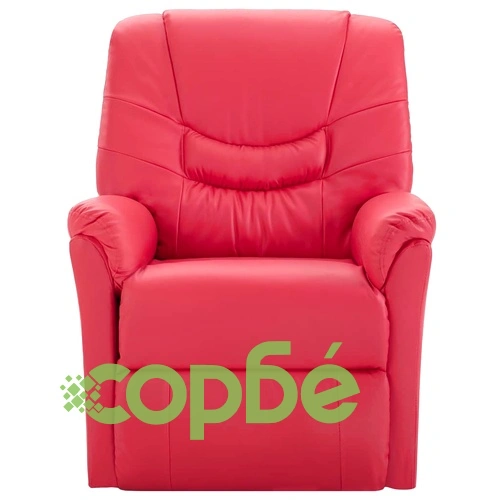 Реклайнер, червен, изкуствена кожа ➤ топ цена ➤ sorbe.bg