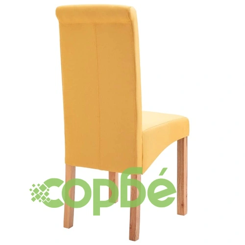 Трапезни столове, 4 бр, жълти, текстил ➤ топ цена ➤ sorbe.bg