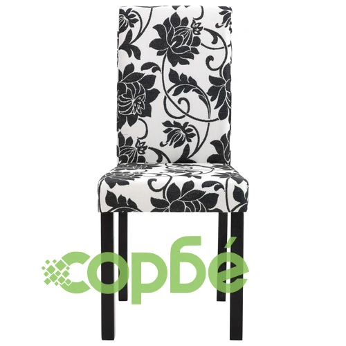 Трапезни столове, 4 бр, черни, текстил ➤ топ цена ➤ sorbe.bg
