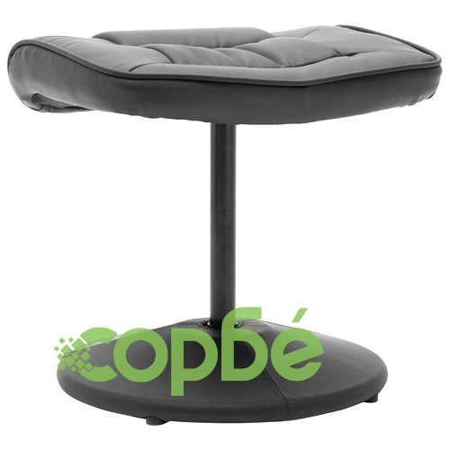 ТВ фотьойл с табуретка за крака, сив, изкуствена кожа ➤ топ цена ➤ sorbe.bg