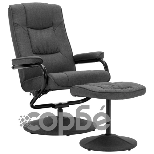 Реклайнер стол с поставка за крака, тъмносив, плат ➤ топ цена ➤ sorbe.bg