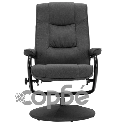 Реклайнер стол с поставка за крака, тъмносив, плат ➤ топ цена ➤ sorbe.bg