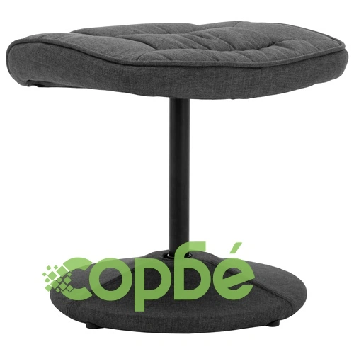 Реклайнер стол с поставка за крака, тъмносив, плат ➤ топ цена ➤ sorbe.bg