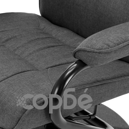 Реклайнер стол с поставка за крака, тъмносив, плат ➤ топ цена ➤ sorbe.bg