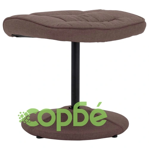 Реклайнер стол с поставка за крака, кафяв, плат ➤ топ цена ➤ sorbe.bg