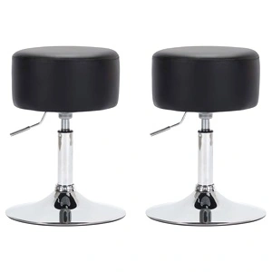 Бар табуретки, 2 бр, черни, изкуствена кожа