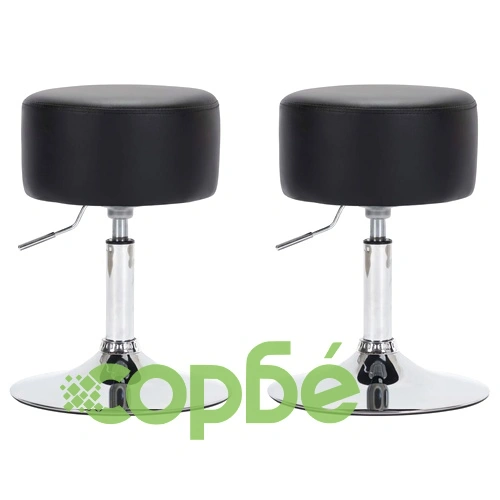 Бар табуретки, 2 бр, черни, изкуствена кожа ➤ топ цена ➤ sorbe.bg