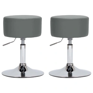 Бар табуретки, 2 бр, сиви, изкуствена кожа