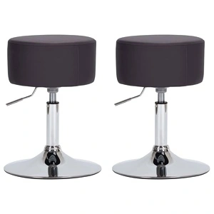 Бар табуретки, 2 бр, кафяви, изкуствена кожа